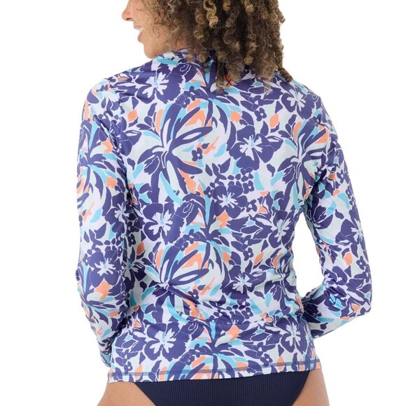 NWT - Roxy Ladies' Sun Protection Tee Navy Floral – Size M - Picture 3 of 3